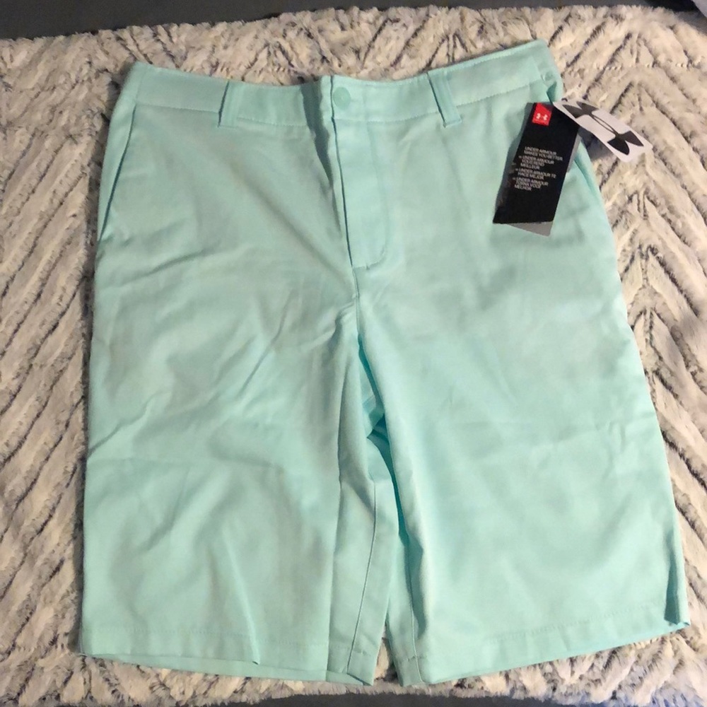Under Armor Boys 16 shorts teal blue/green NWT